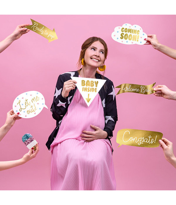 Photo booth props Baby Shower - 6 stuks