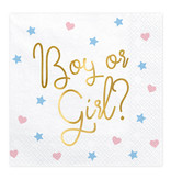 Gender Reveal 'Boy or Girl' servetten