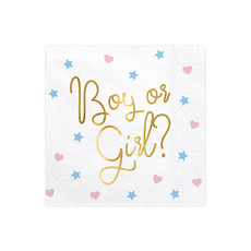 Gender Reveal 'Boy or Girl' servetten