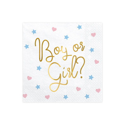 Gender Reveal 'Boy or Girl' servetten