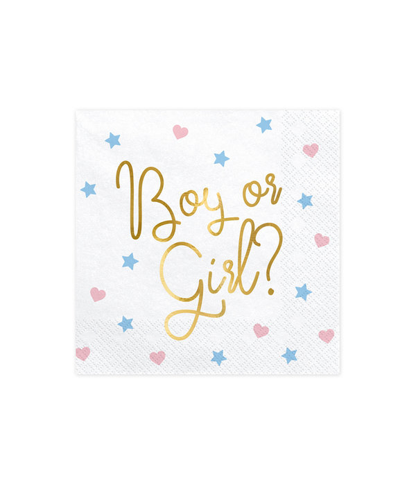 Gender Reveal 'Boy or Girl' servetten