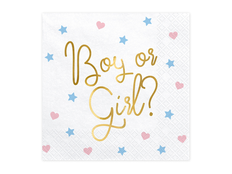 Gender Reveal &apos;Boy or Girl&apos; servetten