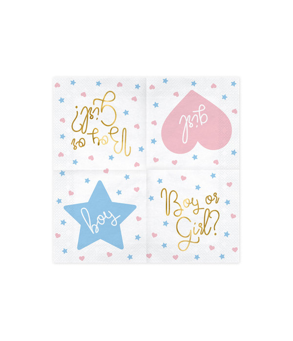 Gender Reveal 'Boy or Girl' servetten