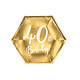 Bordjes 40th Birthday Goud - 6 stuks