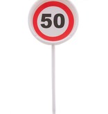 12 herbruikbare coctailprikkers verkeersbord 50 jaar