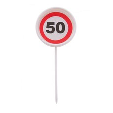 12 herbruikbare coctailprikkers verkeersbord 50 jaar