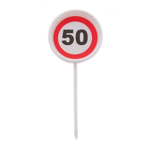 12 herbruikbare coctailprikkers verkeersbord 50 jaar