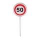 12 herbruikbare coctailprikkers verkeersbord 50 jaar