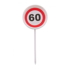 12 herbruikbare coctailprikkers verkeersbord 60 jaar