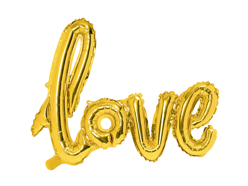 Folieballon Love Goud - 73 x 59cm afbeelding