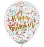 Confetti Ballonnen Happy Birthday - 6 Stuks