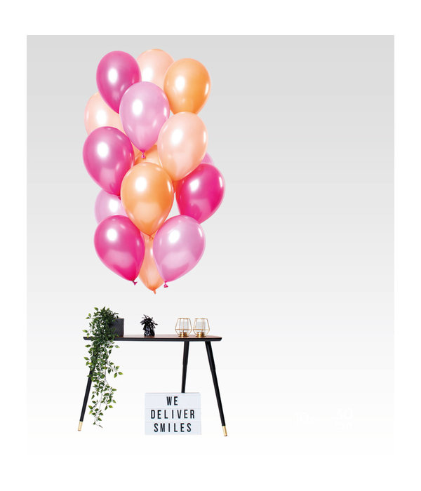 Ballonnen Peachy Pink Metallic Premium - 15 Stuks