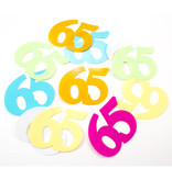 65 Jaar Tafelconfetti XL multikleur