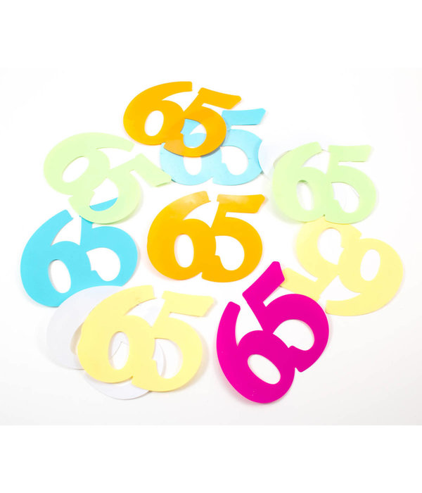 65 Jaar Tafelconfetti XL multikleur