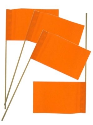 Oranje zwaaivlaggetjes papier - 50 stuks afbeelding