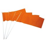 Zwaaivlaggetje oranje op stokje plastic