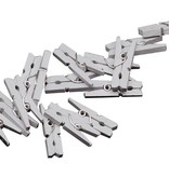 Miniknijpers Hout Zilver - 20 Stuks