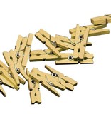Miniknijpers Hout Goud - 20 Stuks