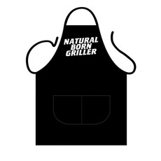 Keukenschort Zwart  'Natural Born Griller'