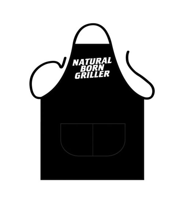 Keukenschort Zwart  'Natural Born Griller'