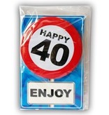 Happy Age Kaart Button - 40 Jaar