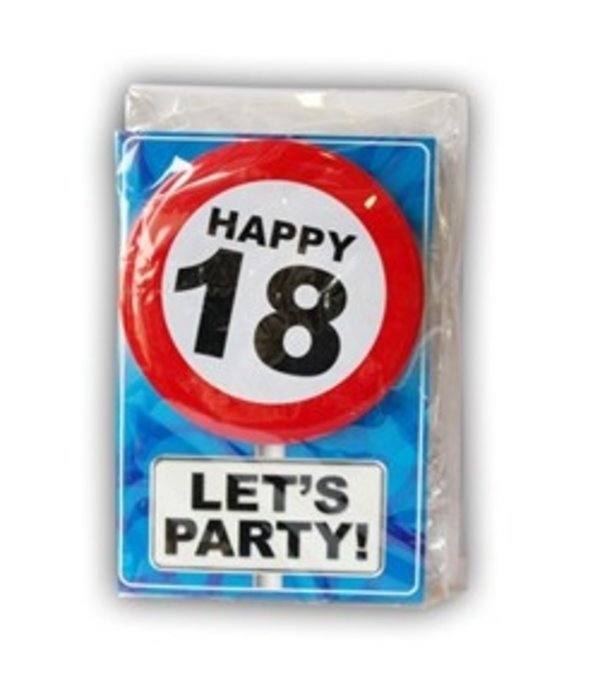 Happy Age Kaart Button - 18 Jaar