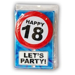 Happy Age Kaart Button - 18 Jaar afbeelding