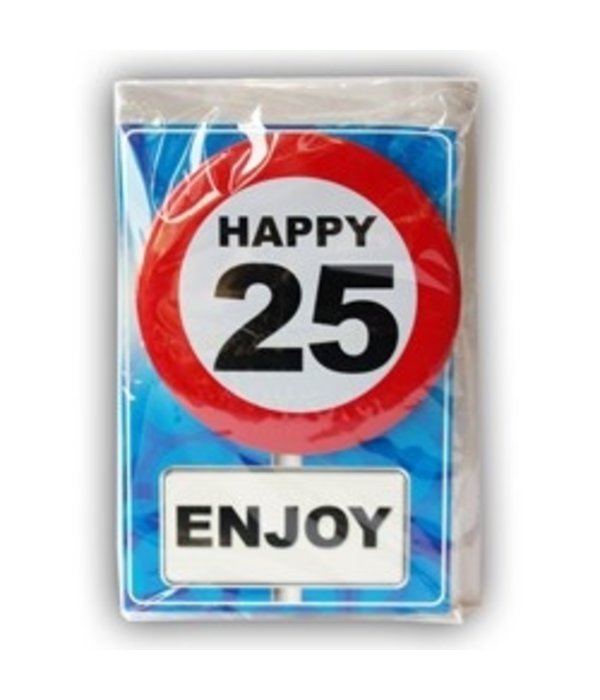 Happy Age Kaart Button - 25 Jaar