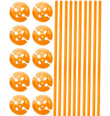 Ballonstokjes met Houders Oranje - 10 stuks