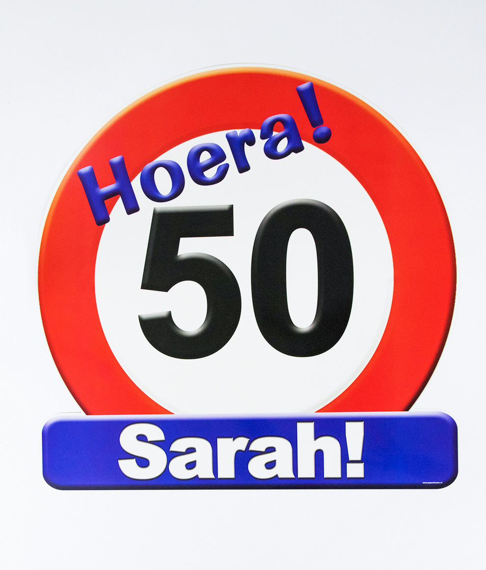 Huldeschild Sarah 50 jaar afbeelding
