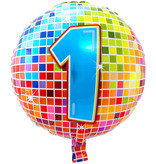 1 jaar Birthday Blocks folieballon - 43 cm