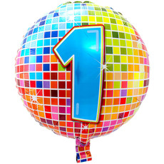 1 jaar Birthday Blocks folieballon - 43 cm