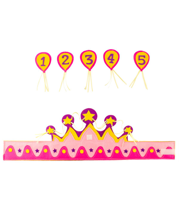 Verjaardagskroon stof Leeftijden 1 tot 5 Meisje