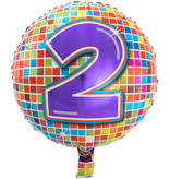 2 jaar Birthday Blocks folieballon - 43 cm