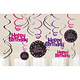 Happy Birthday Hangdecoratie Swirl Mix Pink