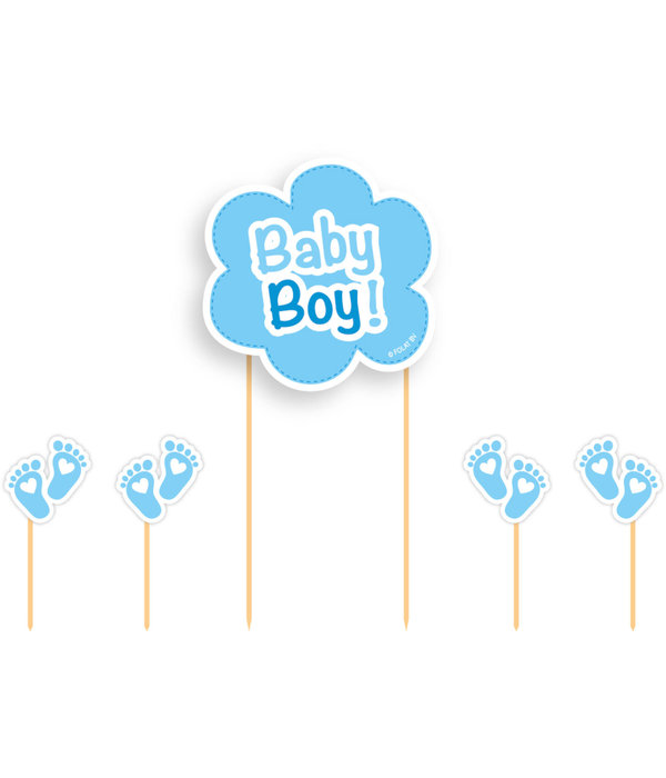 Taart Topper Set Geboorte Baby Boy