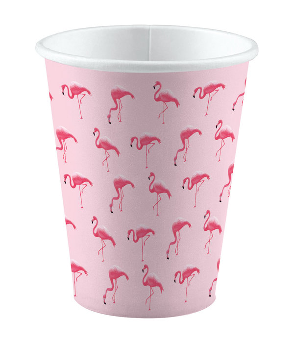 Feestbekers Flamingo Roze - 8 Stuks