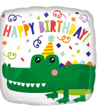 Folieballon Happy Birthday Krokodil - 43 cm