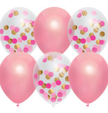 Ballonnen Mix Princess Pink 30cm 6 stuks