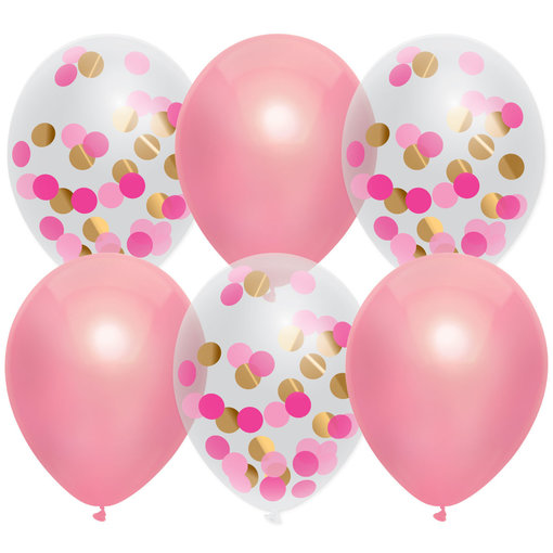 Ballonnen Mix Princess Pink 30cm 6 stuks