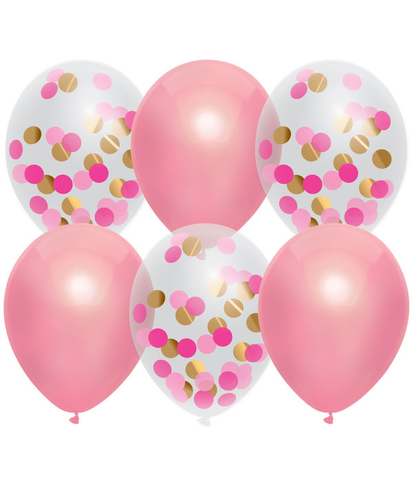 Ballonnen Mix Princess Pink 30cm 6 stuks
