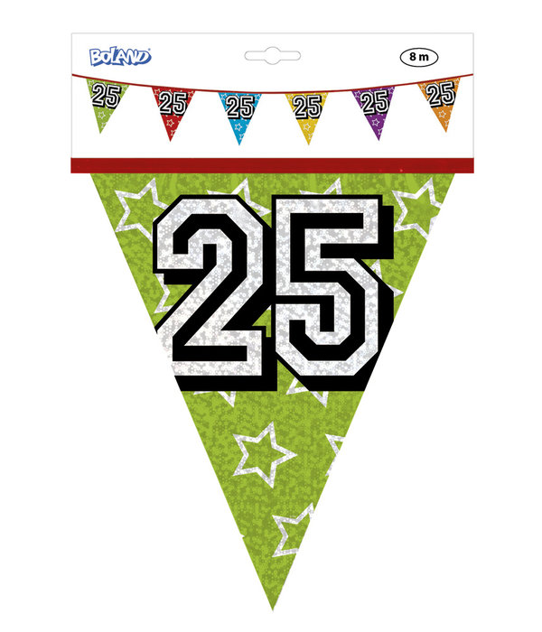 Vlaggenlijn Holografisch 25 Jaar - 8 Meter