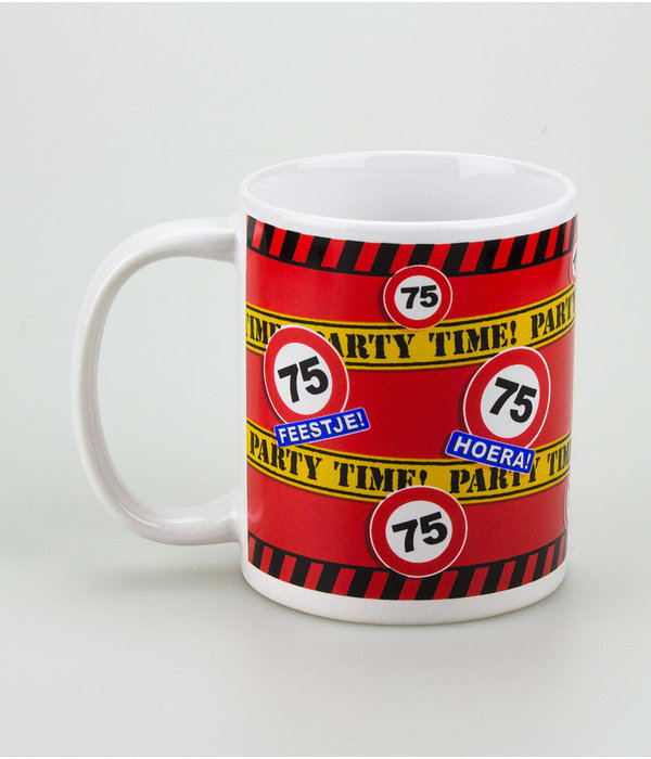 Leeftijd mok verkeersbord 75 jaar