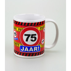 Leeftijd mok verkeersbord 75 jaar