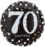 FolieBallon 70 jaar happy birthday sparkling gold 43cm