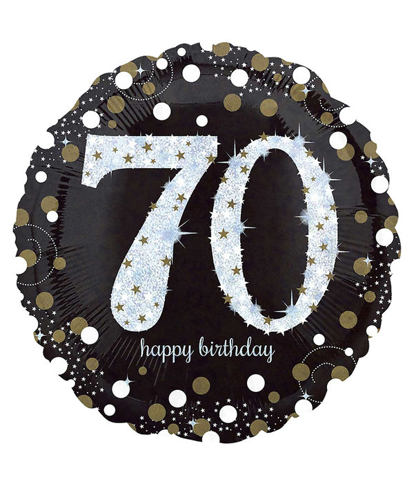 FolieBallon 70 jaar happy birthday sparkling gold 43cm