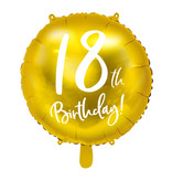 Folieballon 18th Birthday goud (45cm)