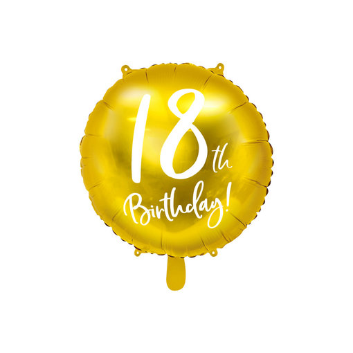Folieballon 18th Birthday goud (45cm)