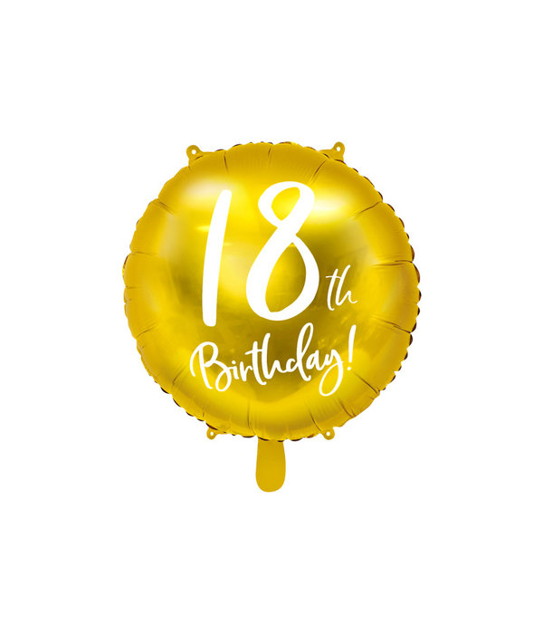 Folieballon 18th Birthday goud (45cm)