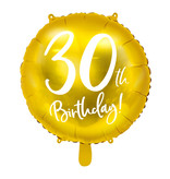 Folieballon 30th Birthday goud (45cm)